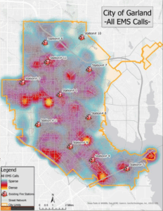 Garland, TX EMS Call Heatmap
