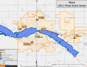 Minot, ND Passed Flood Event Areas